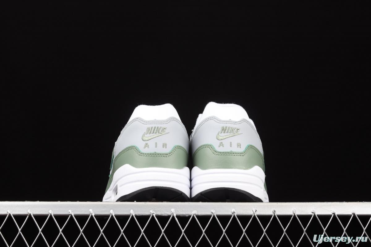 NIKE Air Max 1 gray-green leather half-palm air cushion retro running shoes DB5074-100