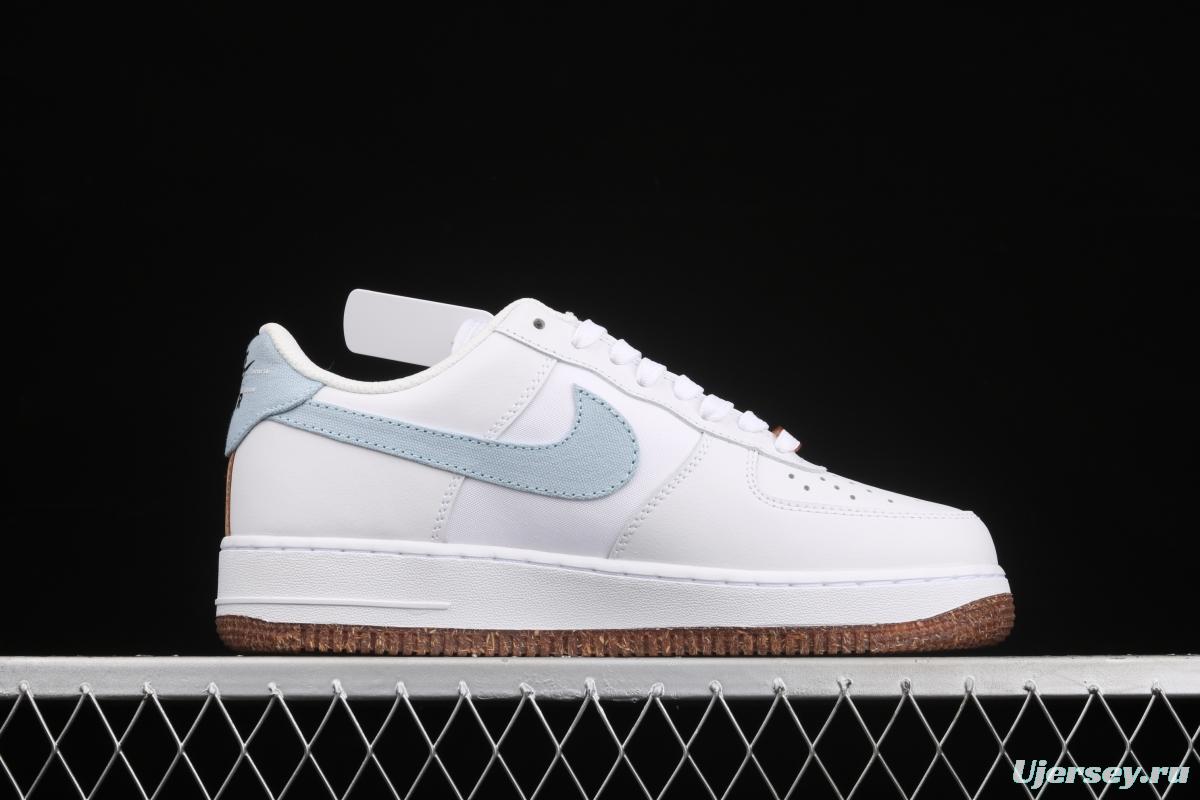 NIKE Air Force 1x07 canvas spliced low-top casual board shoes CZ0338-100