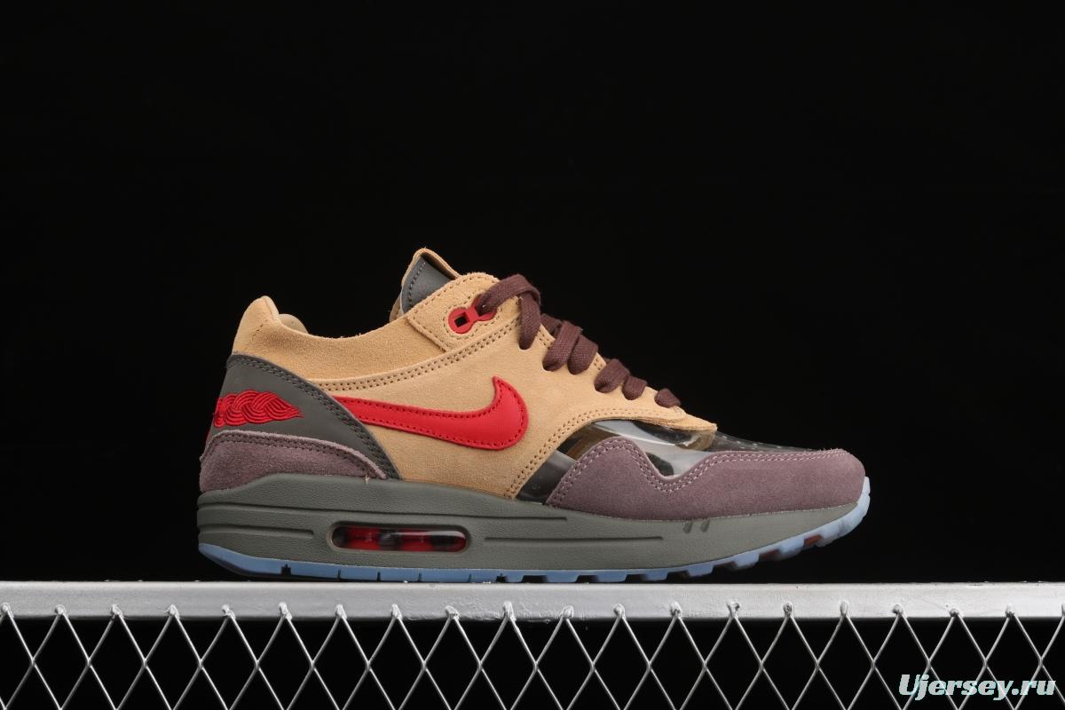 Clot x NIKE Air Max 1 Tea Leaf Brown joint style retro casual running shoes DD1870-200