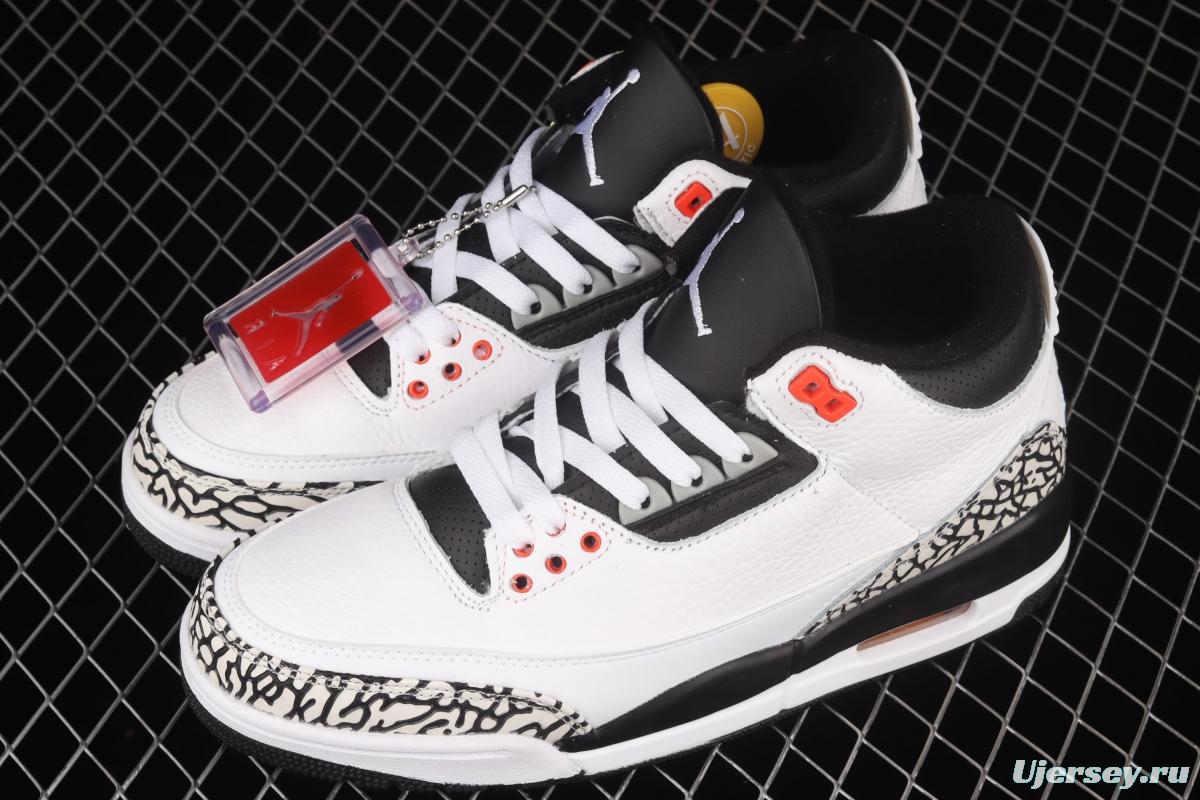 Air Jordan 3 Retro Infrared 23 AJ3 Joe 3 Black Grey burst 136064-123