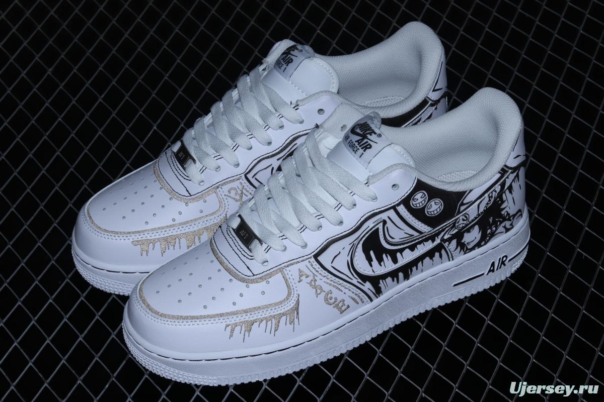 NIKE Air Force 1o07 Low Sea Thief King color matching 3M reflective low-top shoes CW2288-301