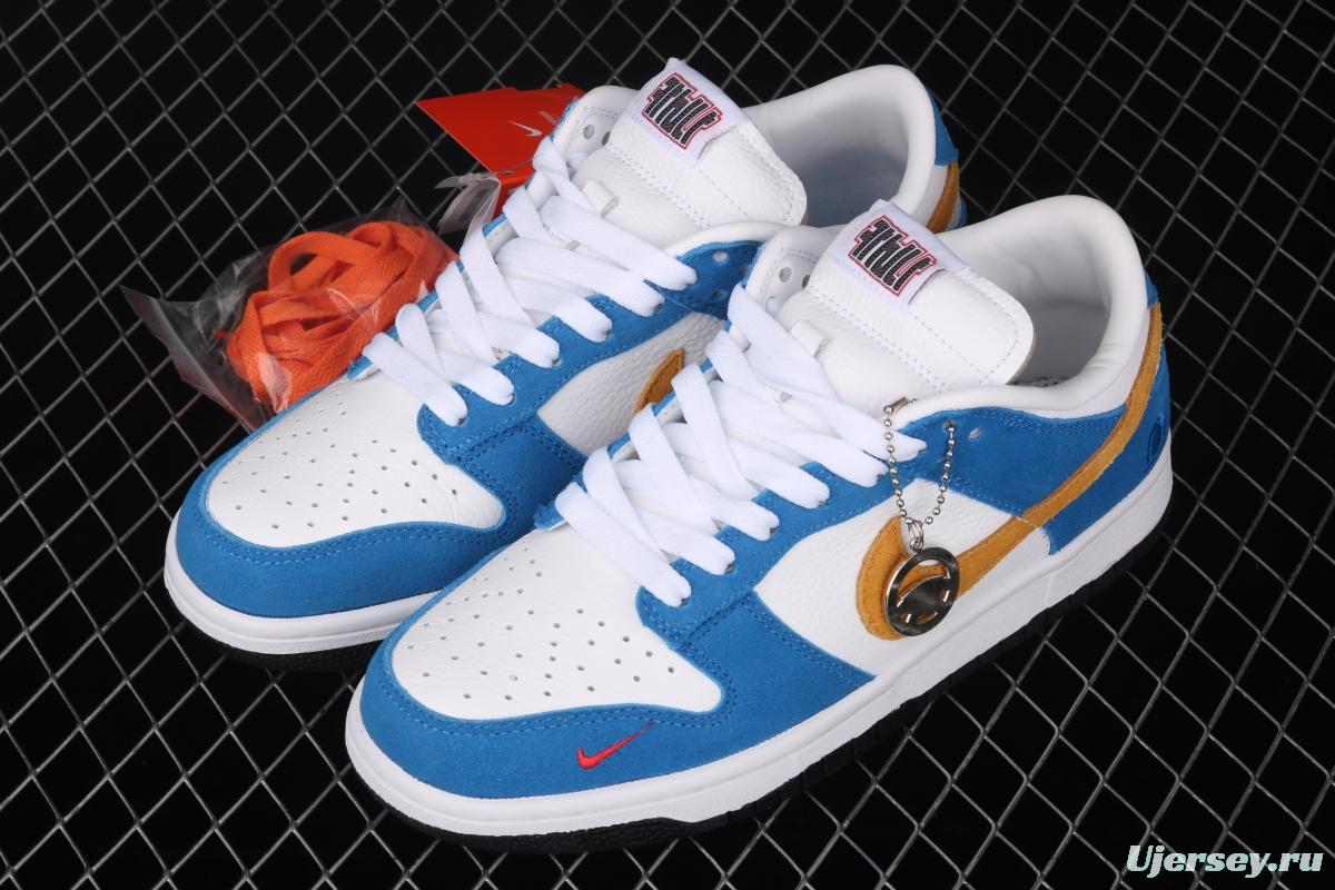 Kasina x NIKE SB DUNK Low co-signed blue and yellow retro low-top leisure sports skateboard shoes CZ6501-100