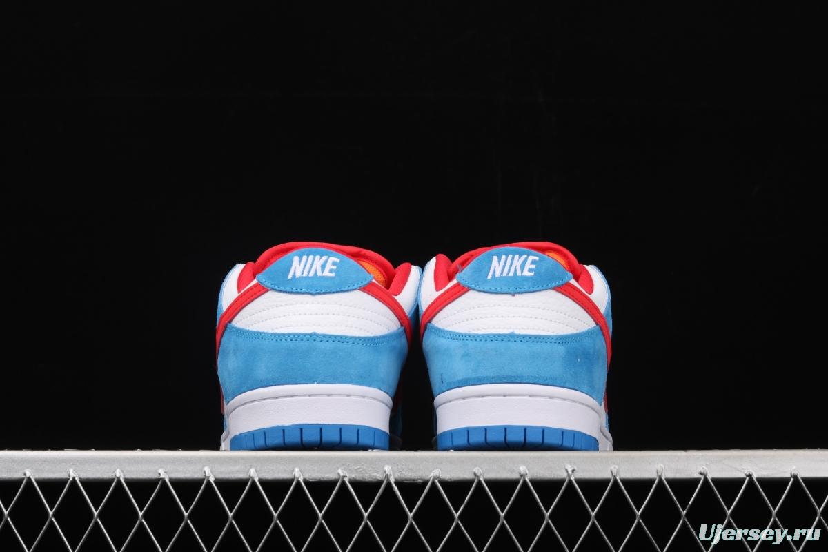 NIKE SB DUNK Low Doraemon robot cat theme color matching low upper skateboard shoes 819674-420