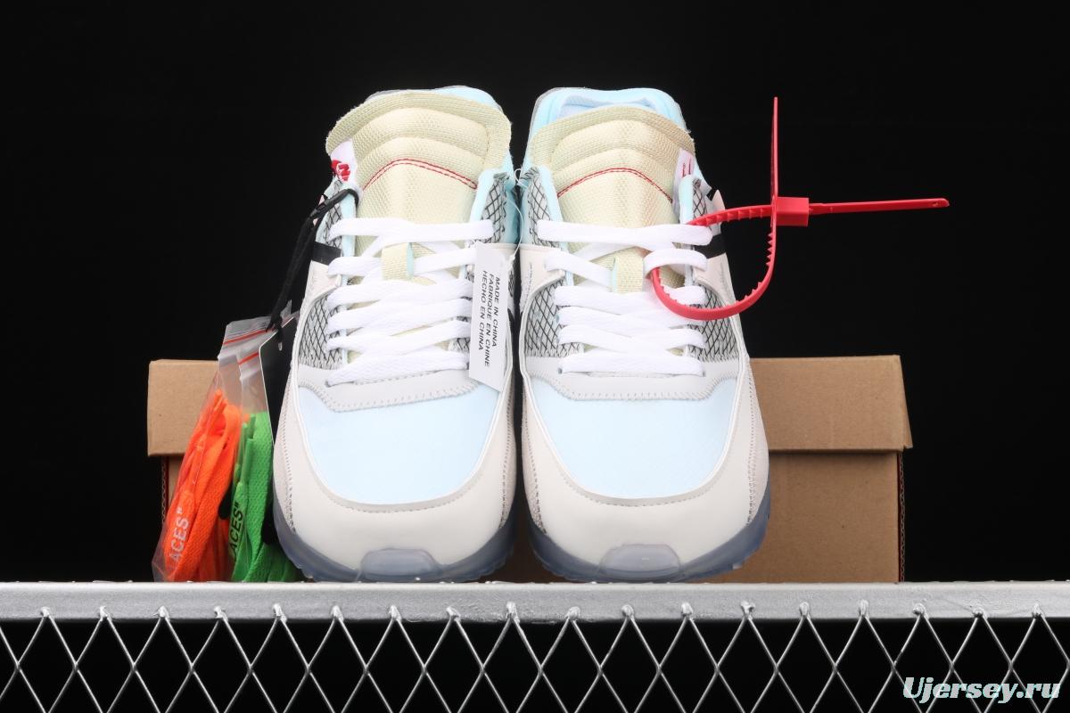 OFF-White x NIKE Air Max 90 OW joint limited edition classic air cushion running shoes AA7293-100