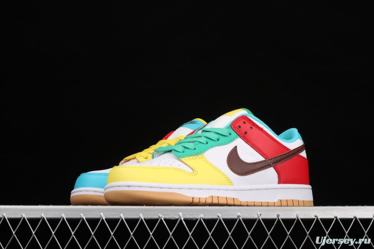 NIKE DUNK Low Free 99 white colorful mandarin duck dunk series low side leisure sports skateboard shoes DH0952-100