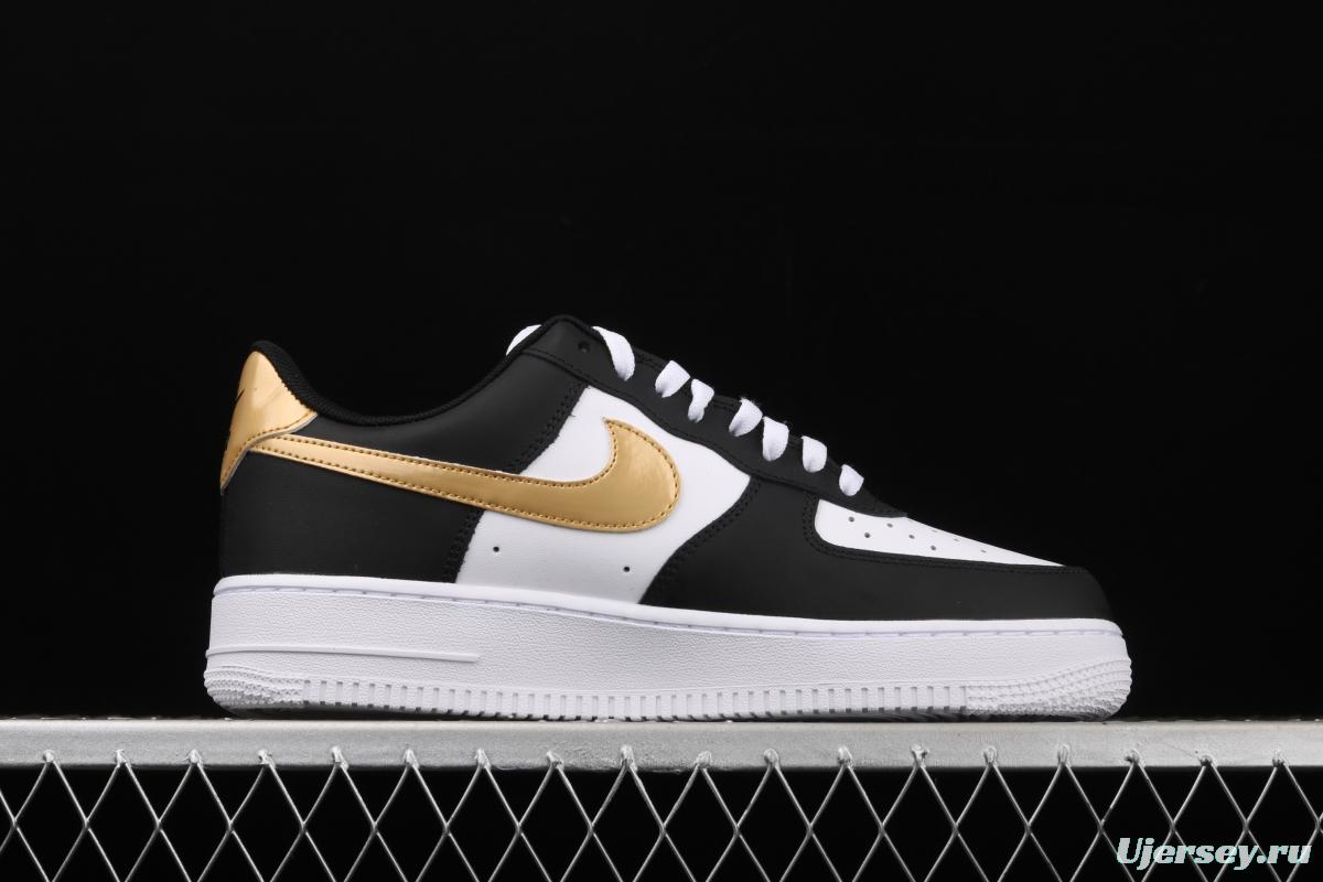 NIKE Air Force 1' 07 Lx black gold low upper shoes CZ9189-001