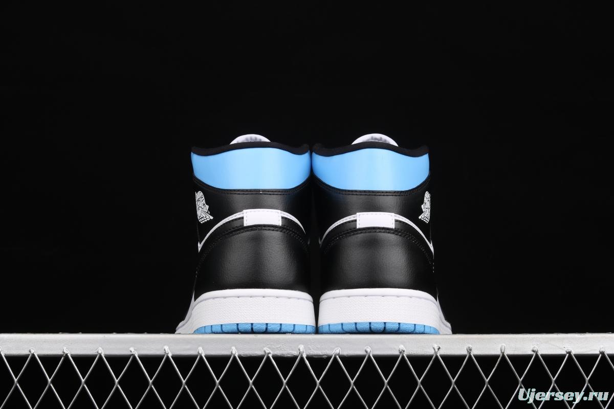 Air Jordan 1 Mid SE black, white and blue BQ6472-102