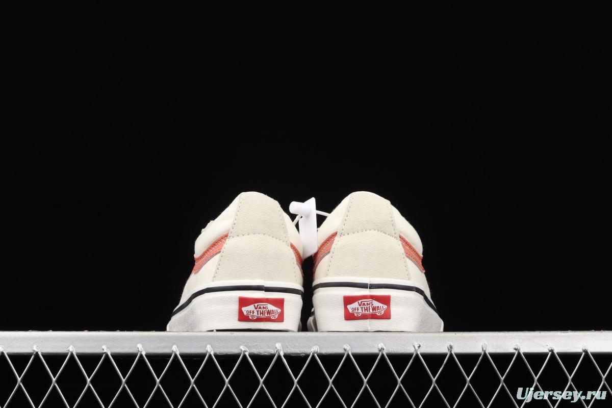 Vans Sk8-Low Reissue S classic rice white orange low-top casual canvas shoes VN0A4UWI4WU