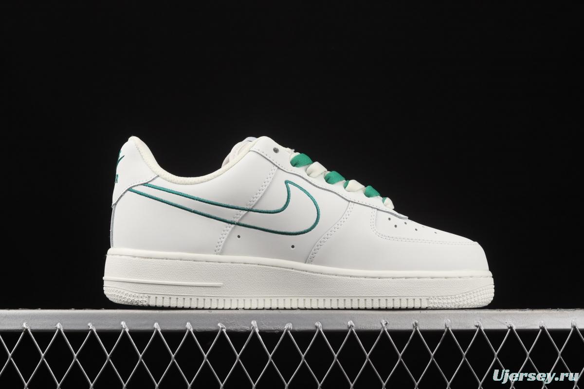 NIKE Air Force 1x07 Low Rice White Green Electric embroidery Hook low-top casual board shoes CL6326-128