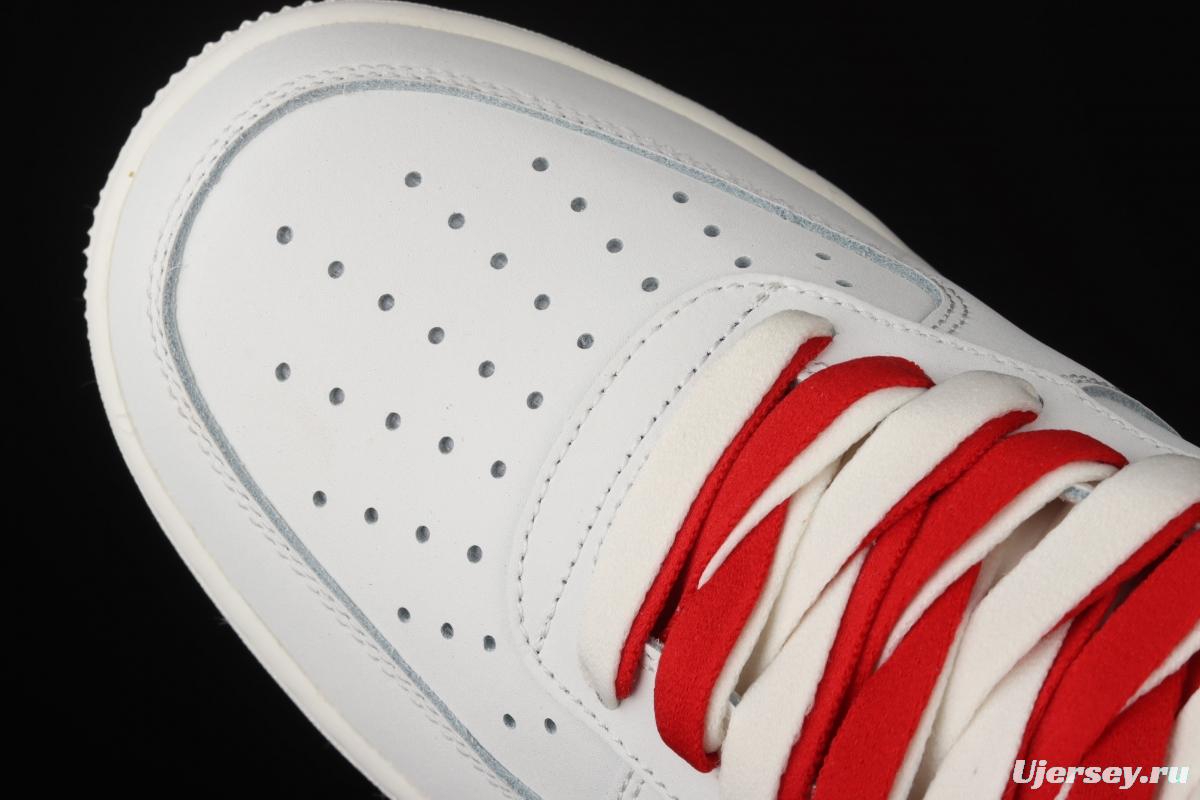 NIKE Air Force 1x07 Low rice white red electric embroidery hook low-top casual board shoes CL6326-108