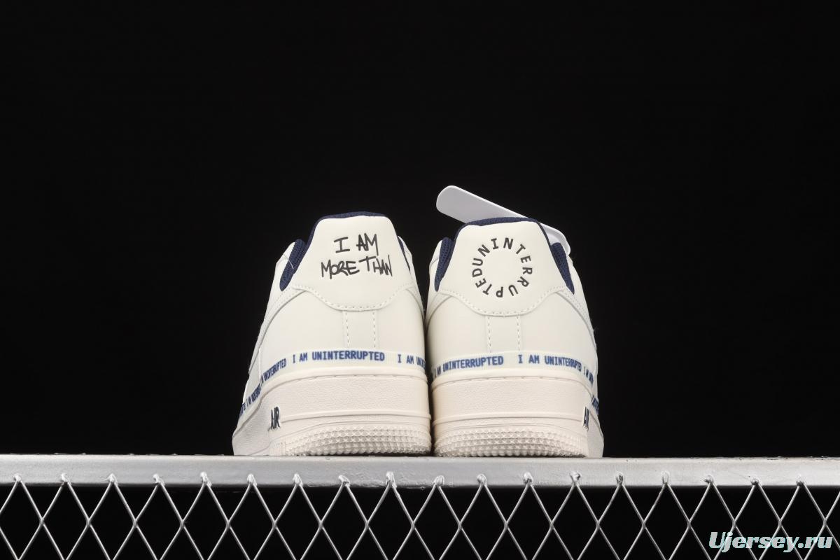 Uninterrupted x NIKE Air Force 1 MORE THAN rice dark blue signature graffiti all over the sky star low-top casual board shoes NU6602-301