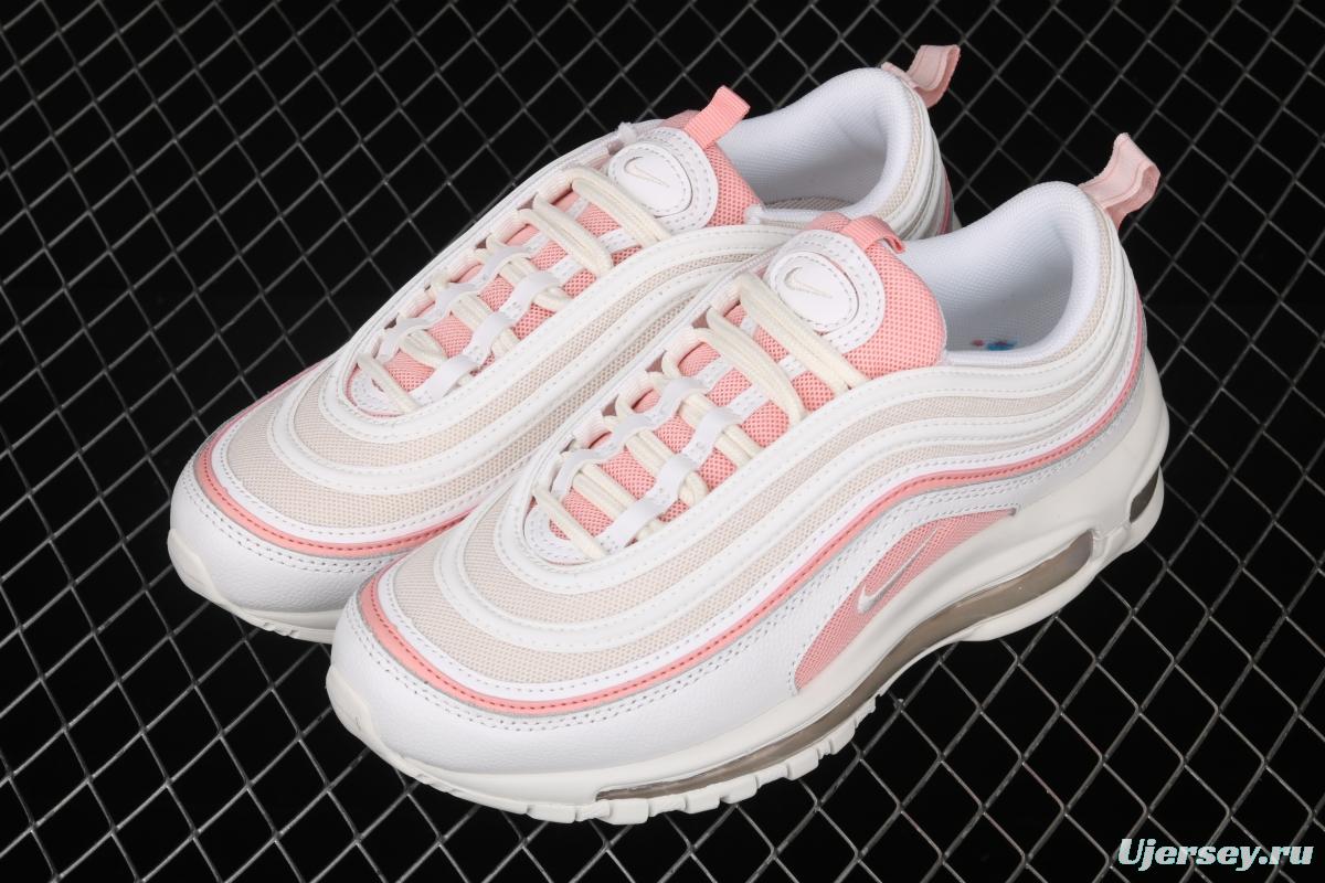 NIKE Air Max 97 White and pink 3M reflective bullet running shoes 921733-104