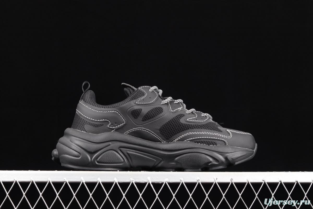 FILA 3M reflective all-black retro sports Martian daddy shoes T12W115206ABK