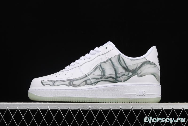 NIKE Air Force 1x 07 Skeleton QS Halloween luminous skeleton limited casual board shoes BQ7541-100