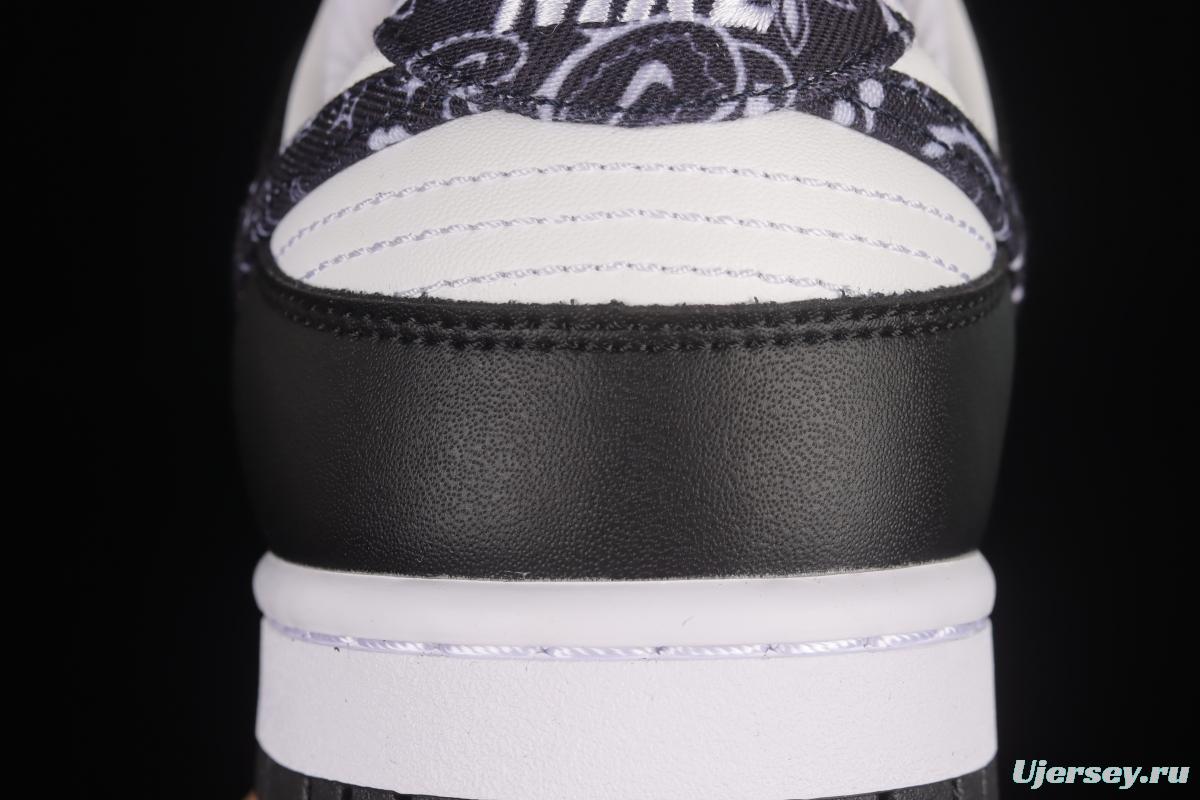 NIKE SB DUNK Low Black Paisley Black and White Panda Cashew Flower SB Buckle Shredded Backboard Fashion Casual Sneakers DH4401-100