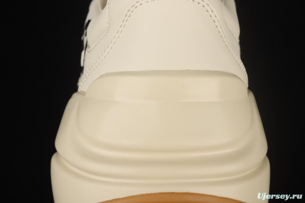 Gucci Rhyton Vintage Trainer Sneaker Gucci daddy 5D leather horn retro jogging daddy shoes DRW009522