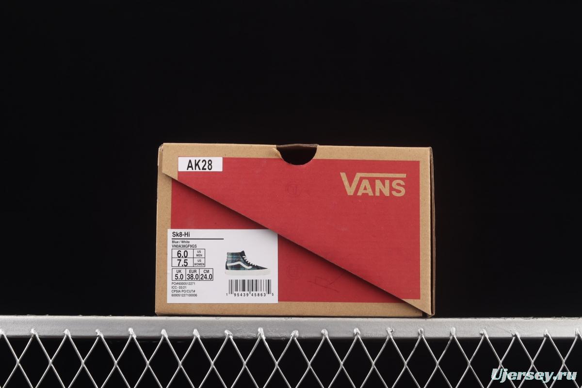 Vans Sk8-Hi x Pendleton joint name plaid series high-top casual board shoes VN0A38GF9GS