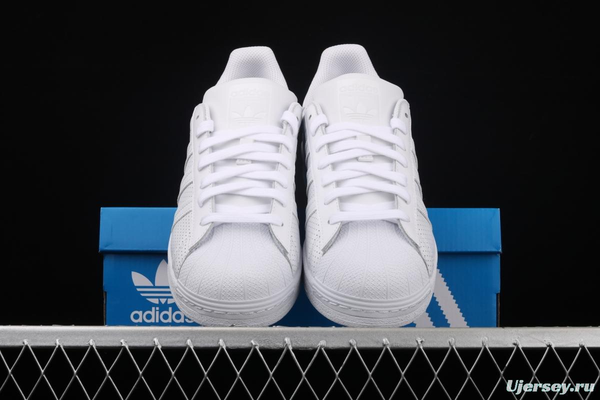 Adidas Superstar FV3445 shell head 50th anniversary limited all-white punching sports leisure board shoes