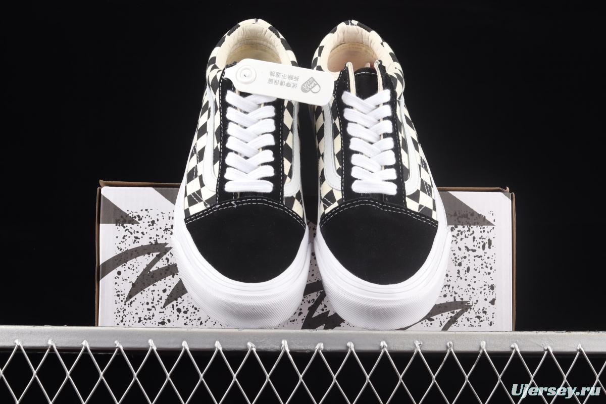 Vans Old Skool Anaheim Classic Black and White Chess Lattice 2.0 low-top casual board shoes VN0A4P3X639