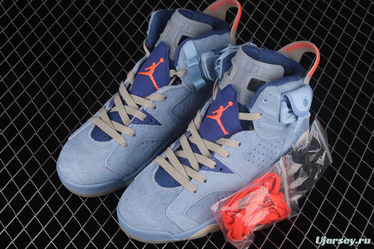 Travis Scott x Air Jordan 6 Cerulean Joint name Sky Blue DH0690-400