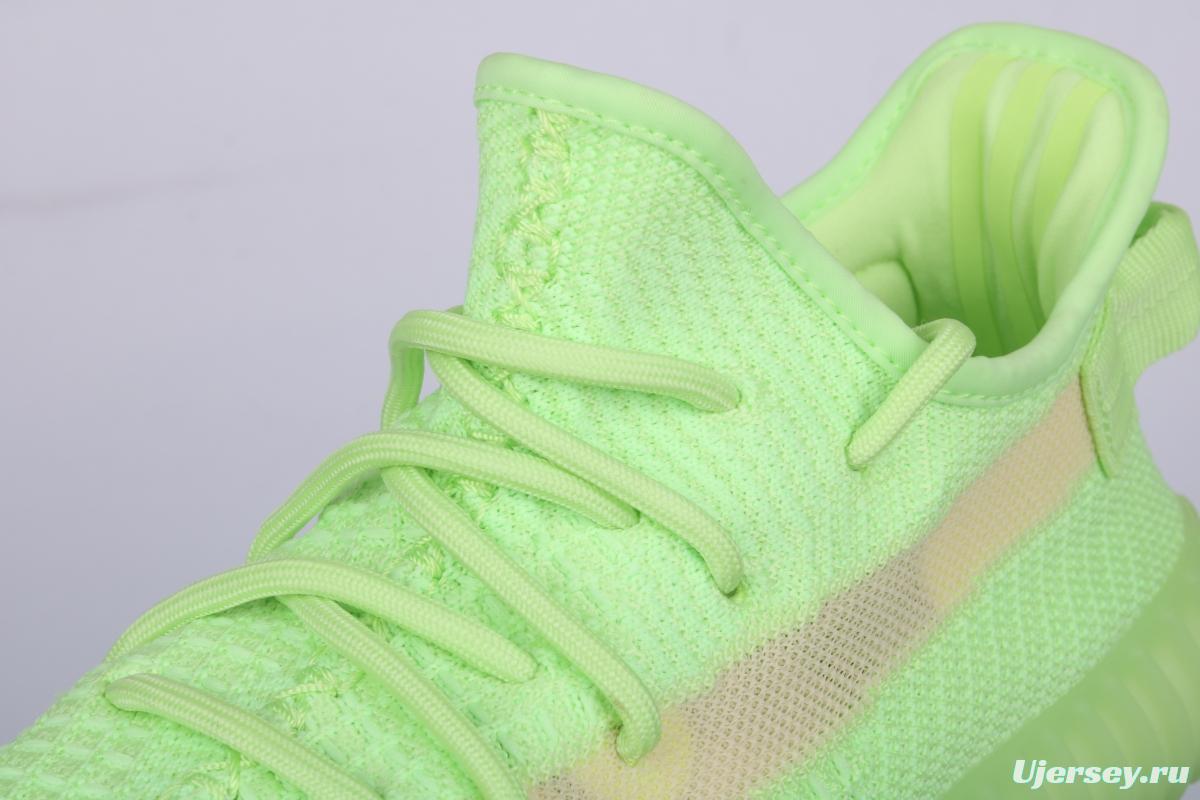 Adidas Yeezy 350 Boost V2 EG5293 Darth Coconut 350 second generation fluorescent green hollowed-out silk color matching