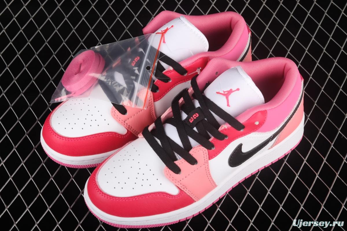 Air Jordan 1 Low white pink low top cultural basketball shoes 553560-162