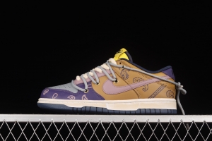 NIKE DUNK Low Retro Vibe style old deconstructed shoelace purple-brown beige white SB low-top sports leisure board shoes DD1391-700