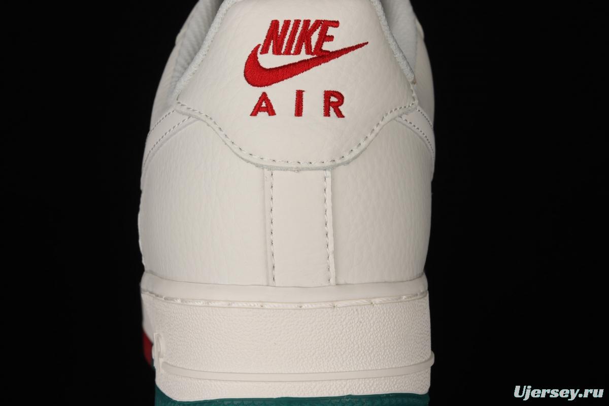 NIKE Air Force 1 Low'07 Milwaukee Bucks city limits rice red and green low-top casual board shoes BU6638-180