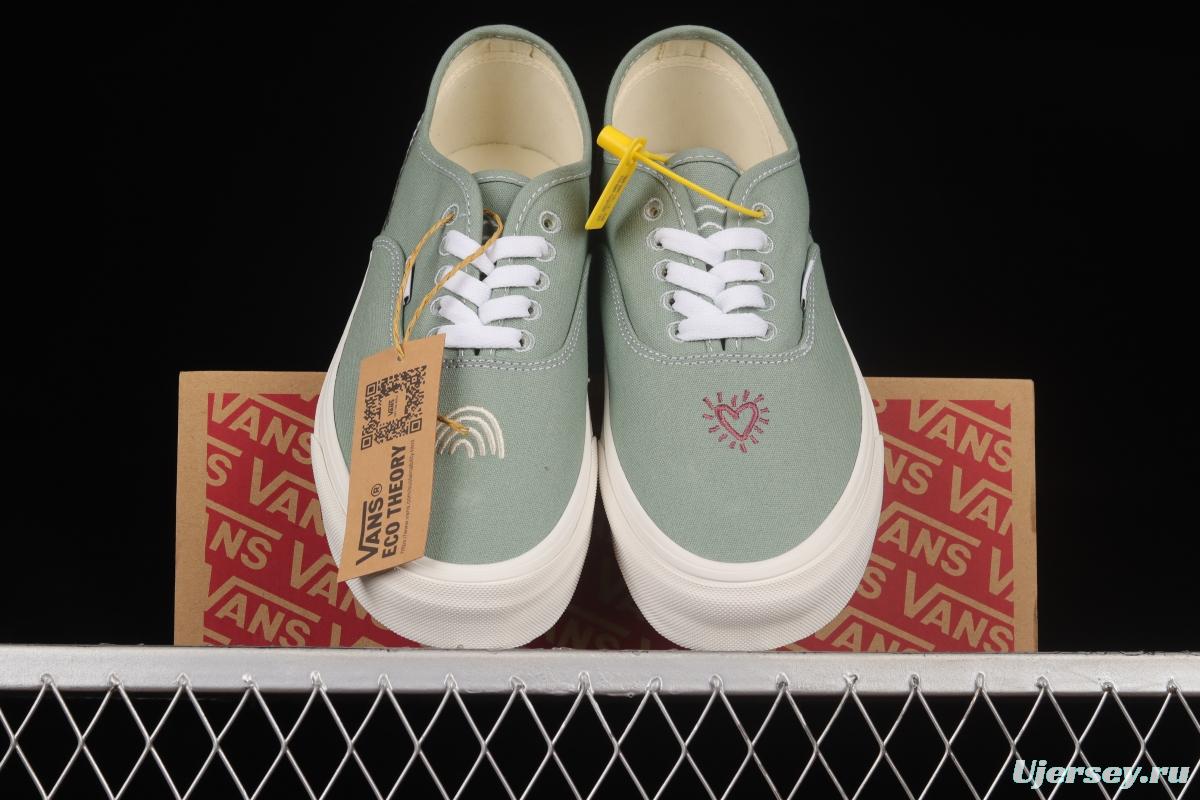 Vans Authentic Grey Green Fun Embroidered Pattern Low-Top Sneakers Sneakers VN0A5KRDAST