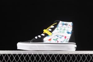 Vans Sk8-Hi butterfly pattern drawing high-top casual board shoes VN0A5HXVUCO