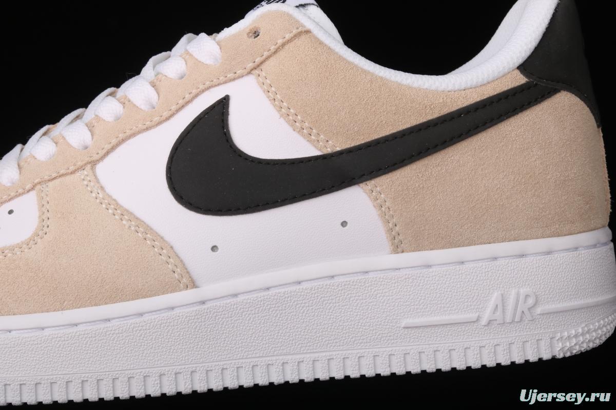 NIKE Air Force 1 Low milk tea white color matching head layer low top casual board shoes BQ8988-100