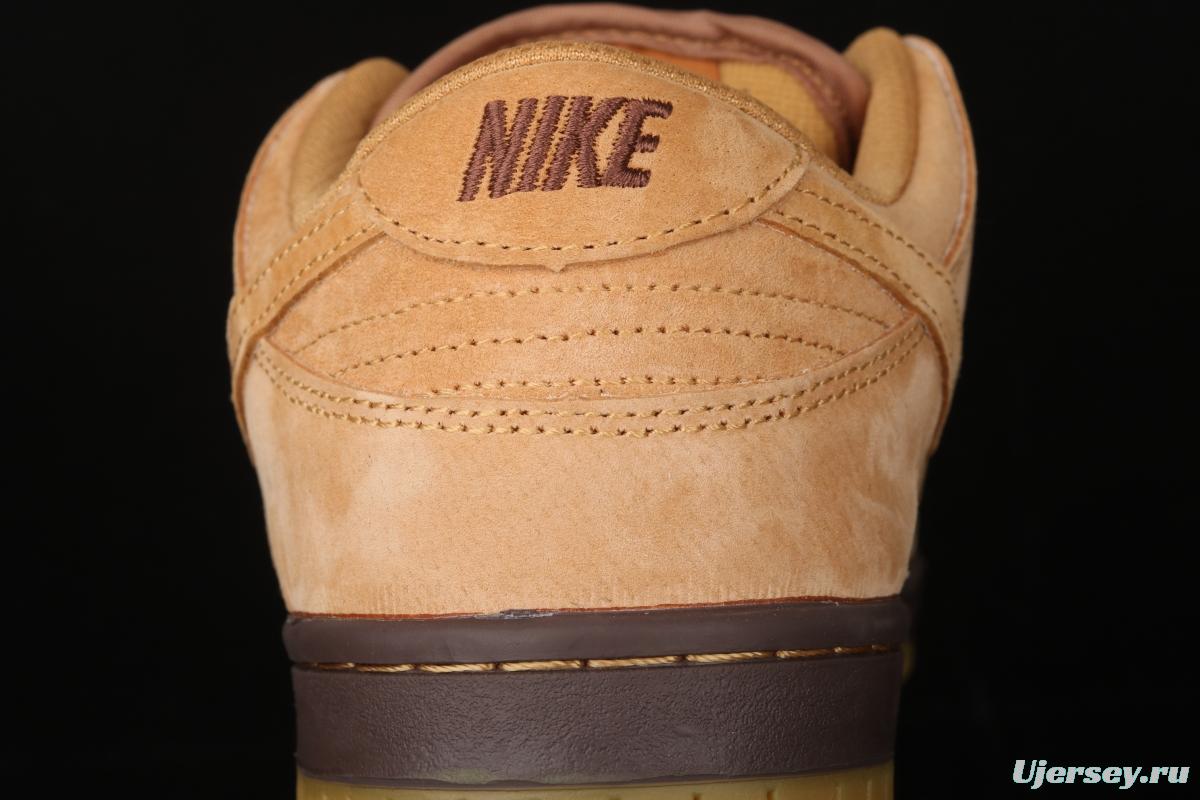 NIKE SB DUNK Low Pro wheat color deciduous yellow low-top sports skateboard shoes 883232-700