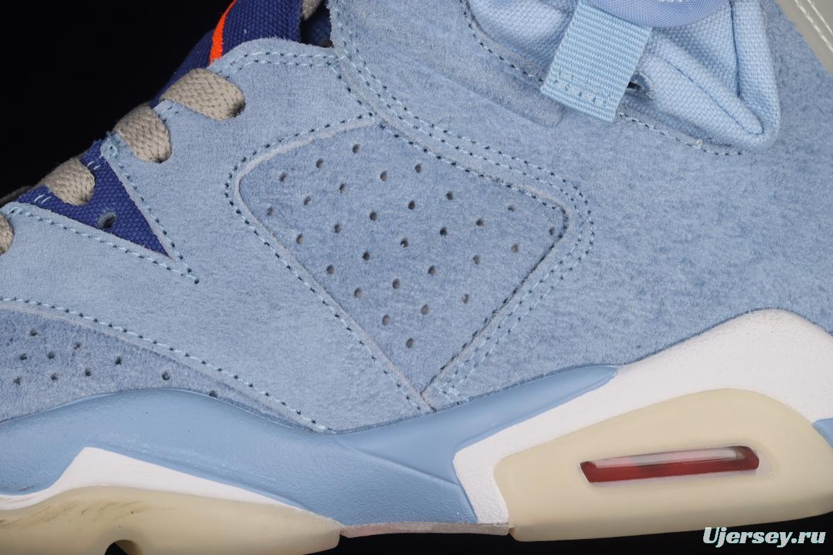 Travis Scott x Air Jordan 6 Cerulean Joint name Sky Blue DH0690-400