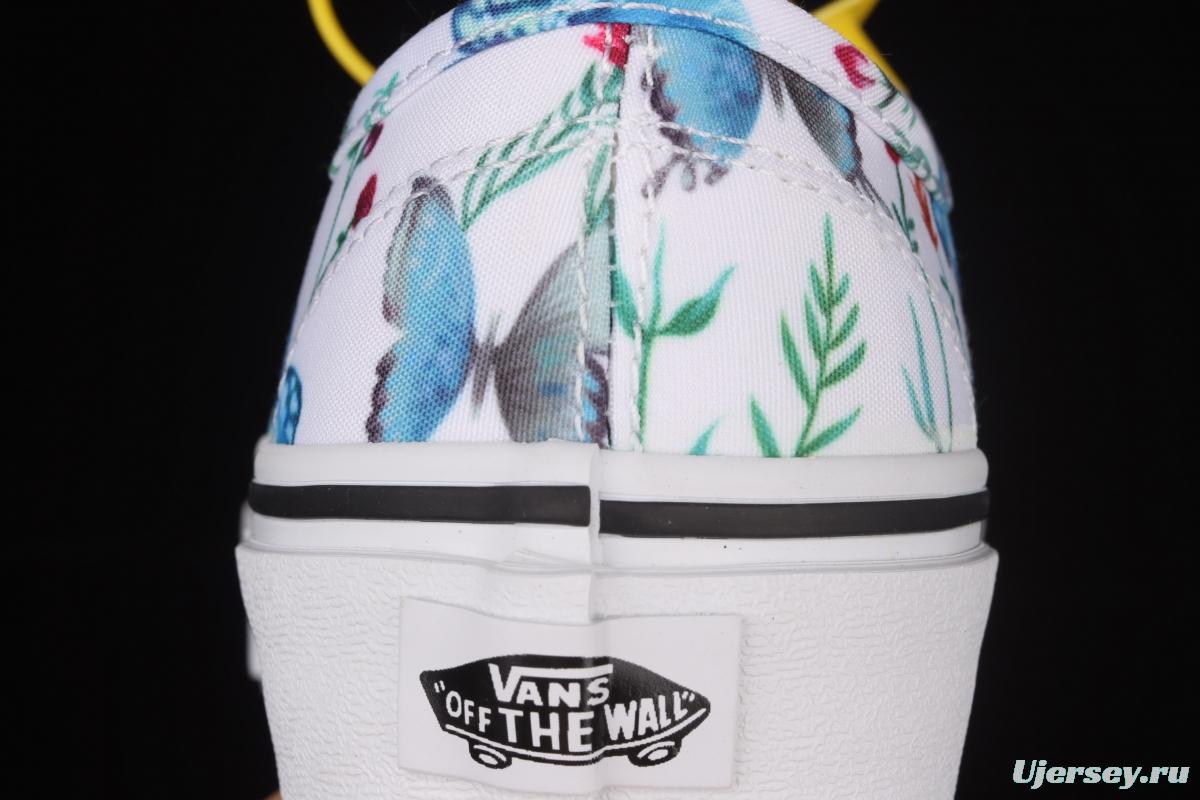 Vans Authentic butterfly pattern drawing low-top casual board shoes VN0A5HZSUC0