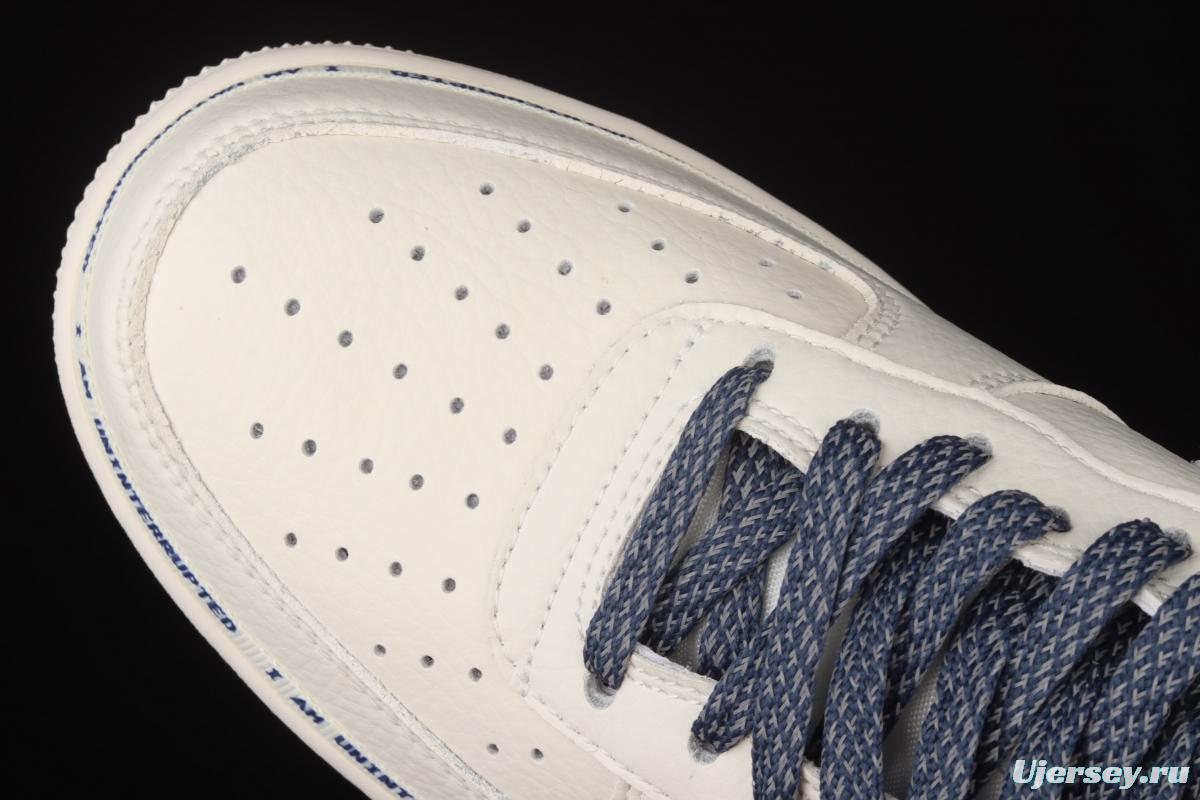 Uninterrupted x NIKE Air Force 1 MORE THAN rice dark blue signature graffiti all over the sky star low-top casual board shoes NU6602-301