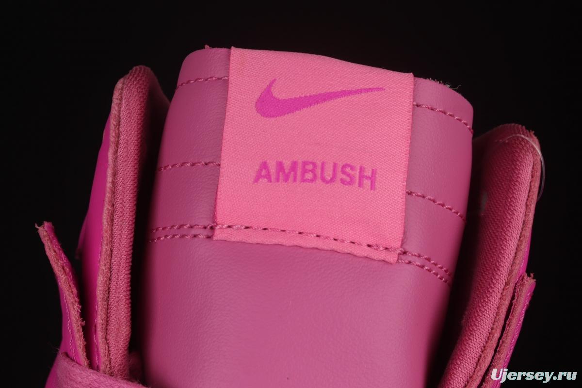 Ambush x NIKE DUNK High joint style pink high-top casual board shoes CU7544-600