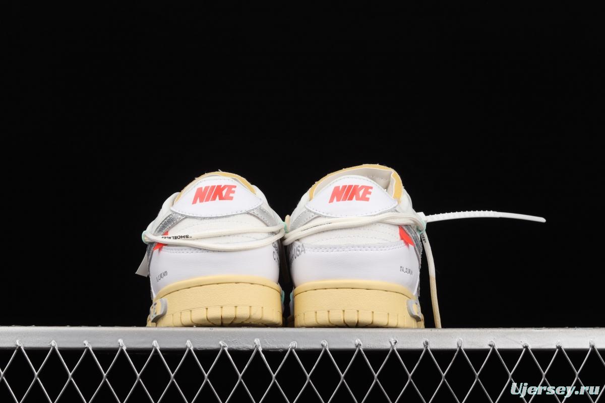 OFF-White x NIKE DUNK Low 04 of 50 OW white gray leisure sports skateboard shoes DM1602-127,