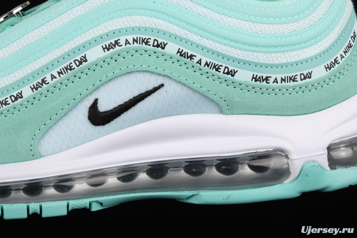 NIKE Air Max 97 ND mint green suede air cushion running shoes 923288-300