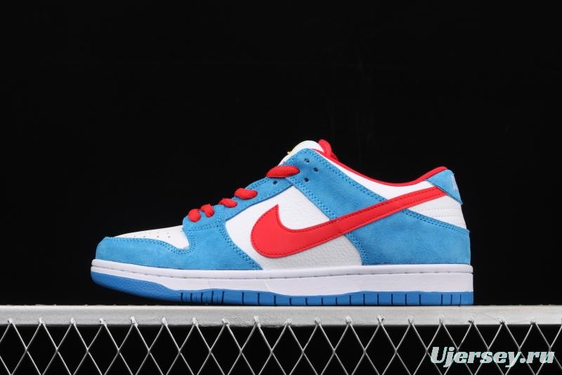 NIKE SB DUNK Low Doraemon robot cat theme color matching low upper skateboard shoes 819674-420