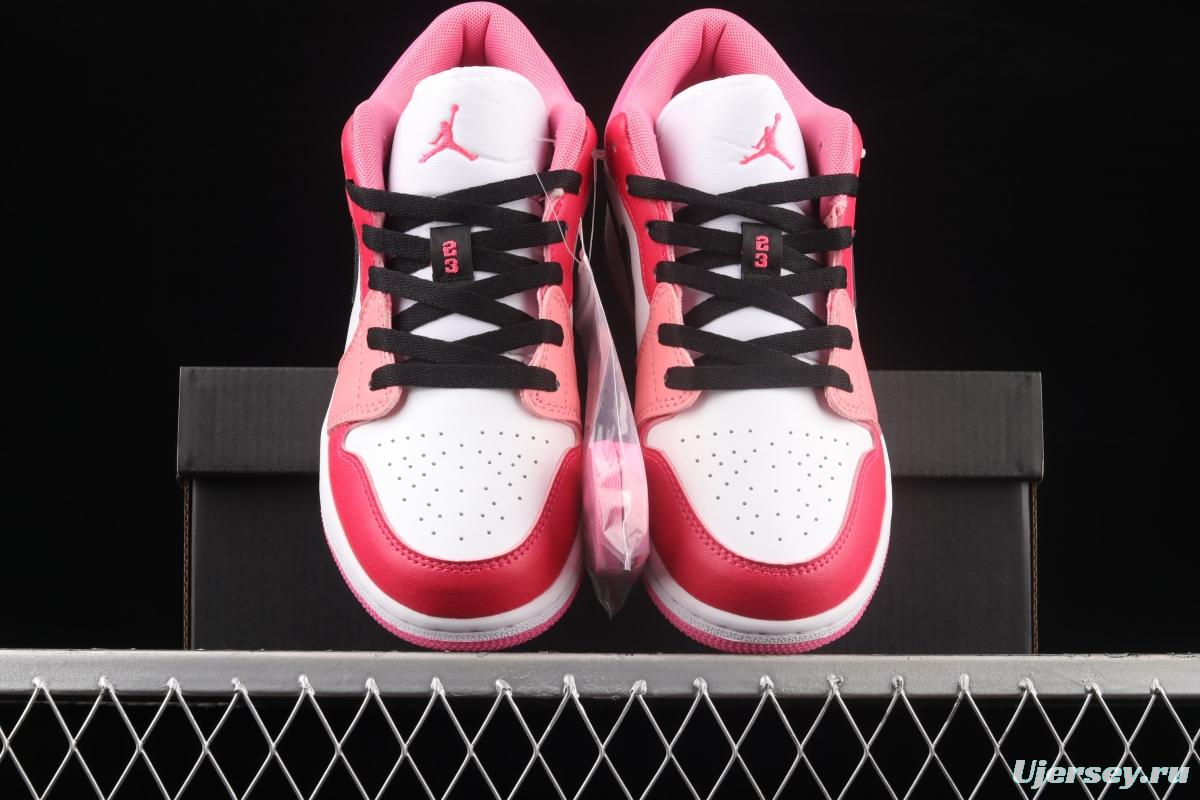 Air Jordan 1 Low white pink low top cultural basketball shoes 553560-162