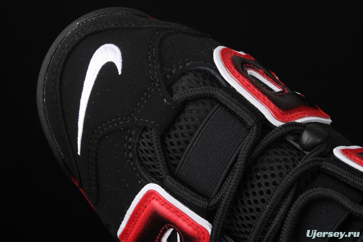 NIKE Air More Uptempo 96 QS Laser Crimson Pippen initial series classic high street leisure sports culture basketball shoes black lava gradual red and white CJ6129-001