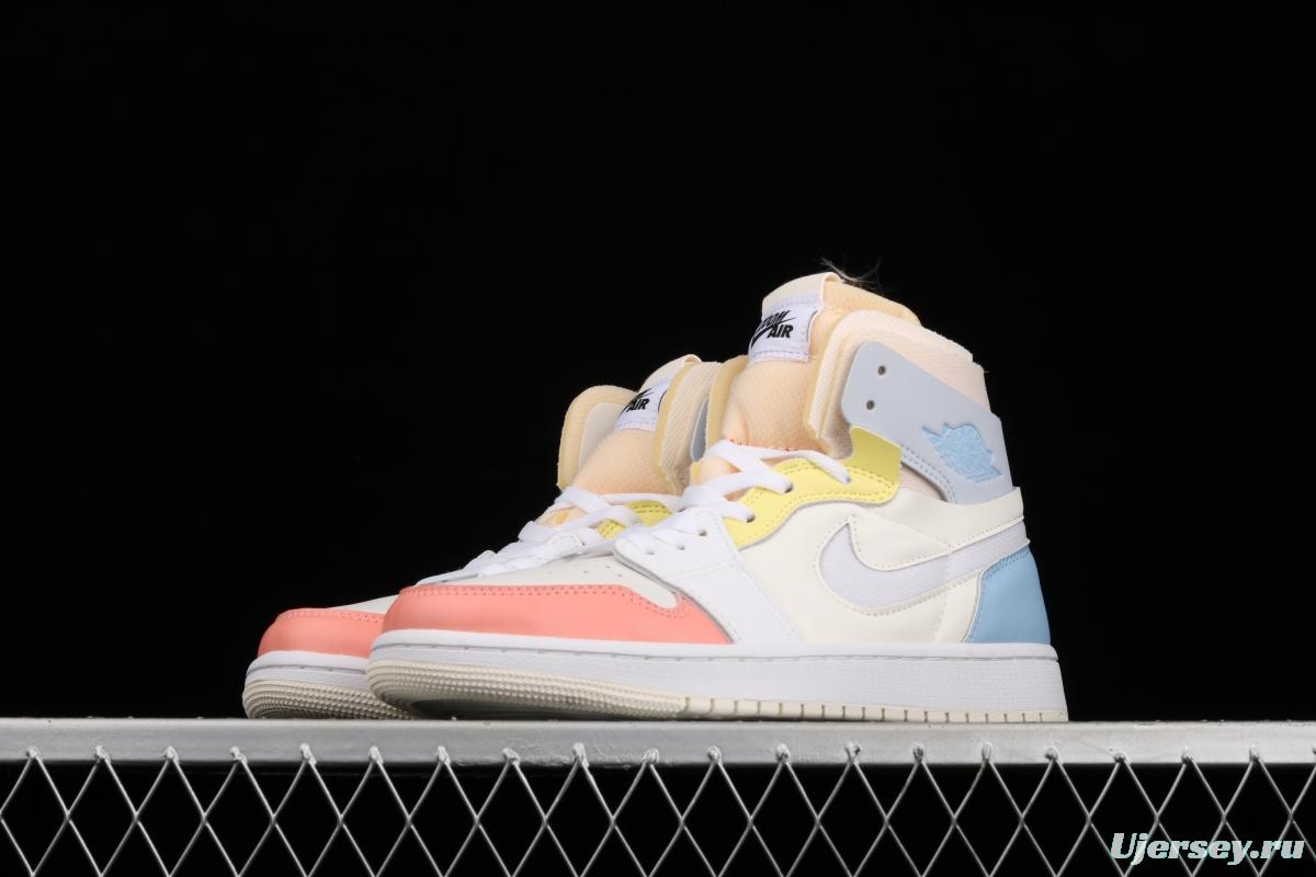 Air Jordan 1 Zoom Air CMFT candy color high top basketball shoes DJ6910-100