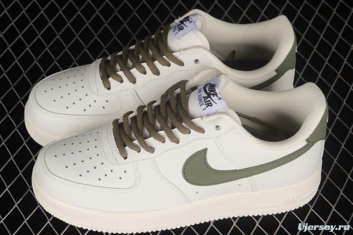 NIKE Air Force 1'07 Low Beige, White and Green Color Matching Low-Top Casual Sneakers CQ5059-110