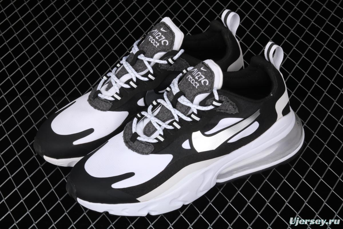 NIKE Air Max 270React new high frequency mesh hollowing out function half-palm air cushion running shoes CQ4805-101,