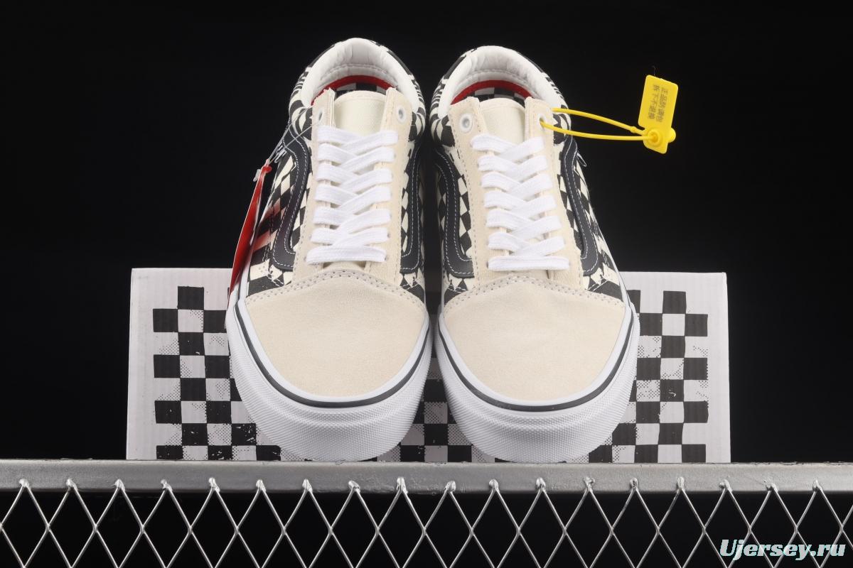 Vans Style 36 black side checkerboard plaid low edge professional skateboard shoes VN0A5FCB9CU