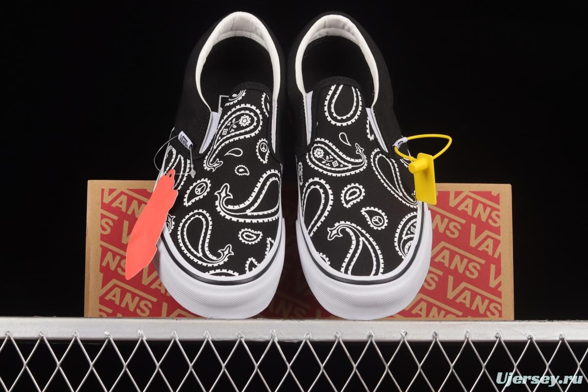 Vans Slip-On 50th Anniversary Cashew Flower Loafers Shoes Lazy Korean Canvas Shoes VN0A5JMAB0E