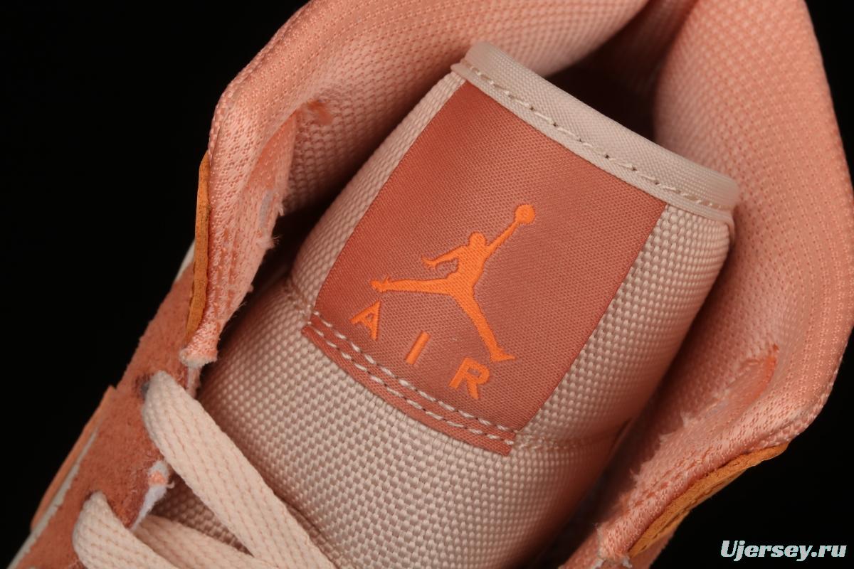 Air Jordan 1 Mid SE Zhongbang Orange Powder splicing Zhongbang Leisure Sports Board shoes DH4270-800