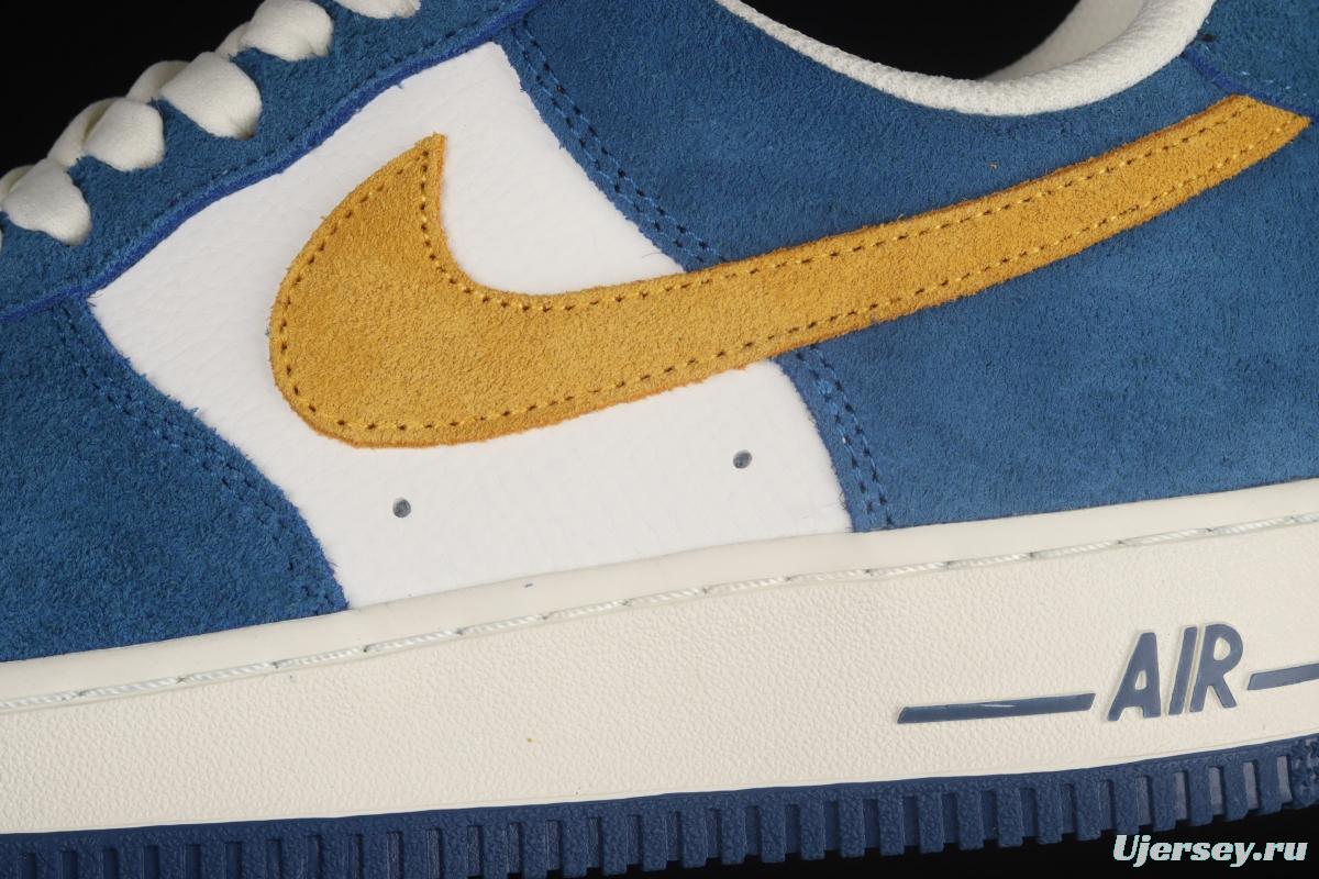 NIKE Air Force 1x07 Low blue, white and yellow color low-top casual board shoes BQ8988-103