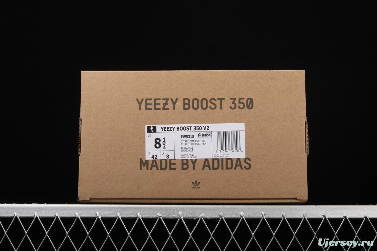 Adidas Yeezy Boost 350 V2 FW5318 Darth Coconut 350 second generation hollowed-out swan white sky star color BASF popcorn