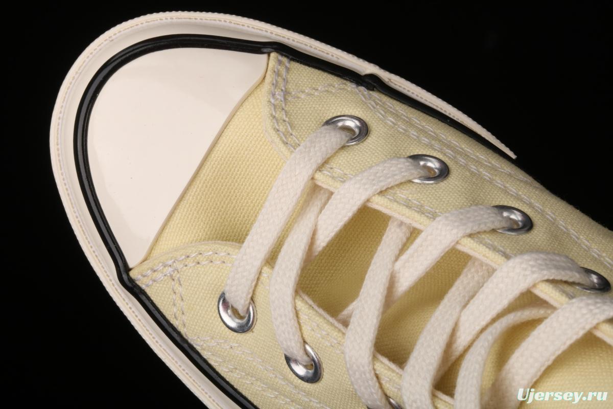 Converse 70s spring new color environmental protection cream yellow high top leisure board shoes 170795C